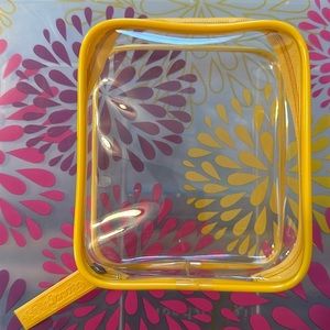 Sol de janeiro clear yellow cosmetic make up travel bag new